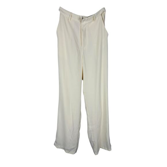 SNDYS Roma Pants Trouser Satin Wide Leg High Rise Minimalist Classy Ivory Sz XS - Picture 3 of 13